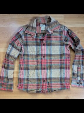 NWOT L.L.Bean Boys Plaid Flannel Shirt Button Down Size 8